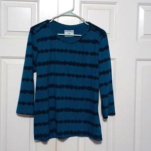 Womens shirt size xl riders by Lee Teal blue stripes